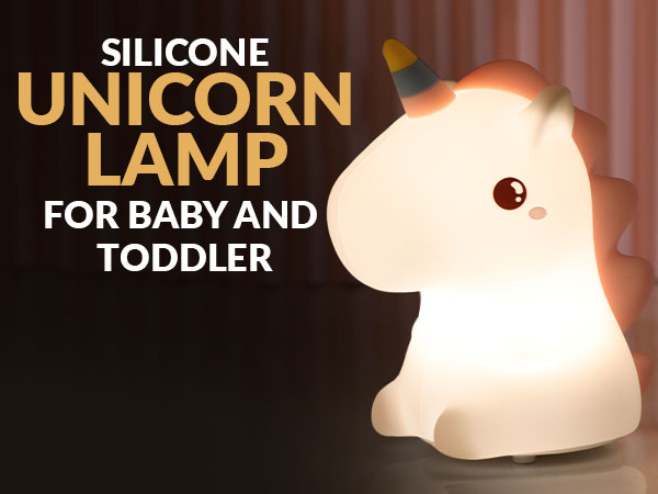 Rainbow Unicorn Night Light Silicone Rechargeable Colorful Lamp LED | 3+