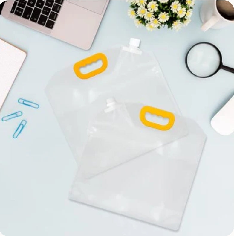 Stand-Up 2.5L / 5L Beverage Carry Pouch Bag Clear Food Grade With Side Spout