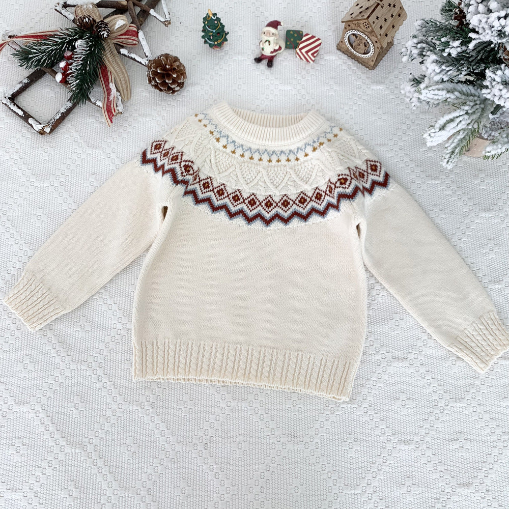 Kids’ Christmas Fair Isle Knit Sweater | 3–10Y