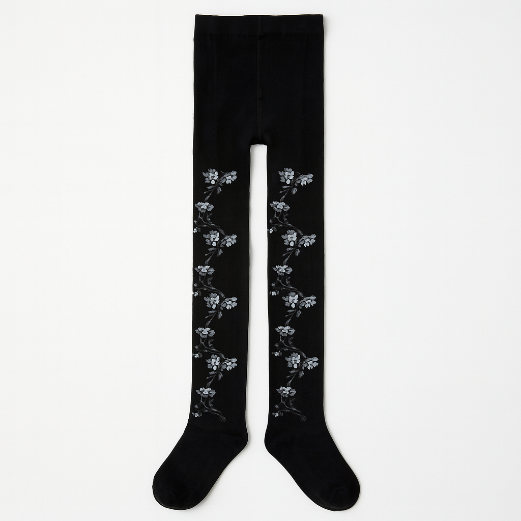 Tights Cotton For Girls Flower Design Size 10-14y