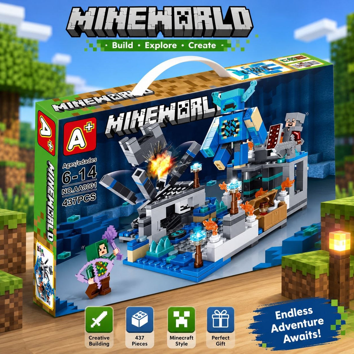 Minecraft Deep Dark Battle Building Blocks Set – 437 Pieces