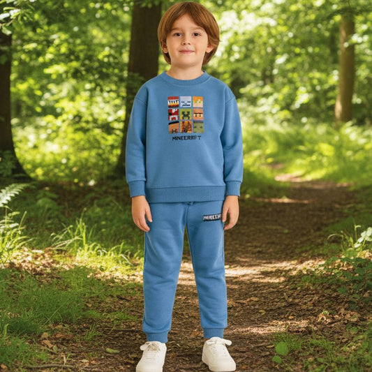 Blue Minecraft Outfit For Cotton High-quality 3-10y