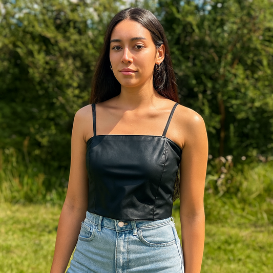 Black Crop For Women High Quality Brand:BSL Size M