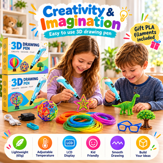 3D PEN-2 Drawing Pen + 50m PLA Filament Gift | LCD | 8+