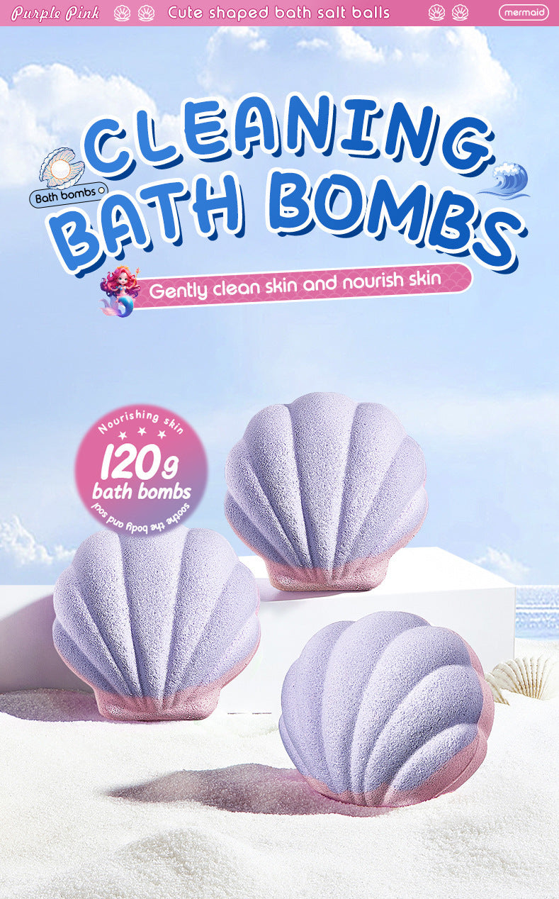 Shell Bath Bombs Bubble Stress Relief Self Care 120g