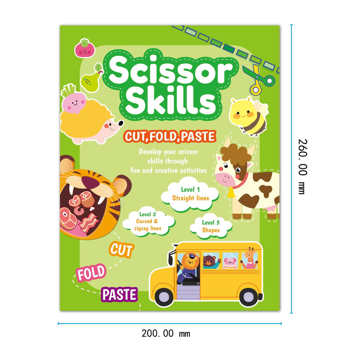 Scissor Skills Cut, Fold & Paste Activity Kit – 25 Activities | 3+