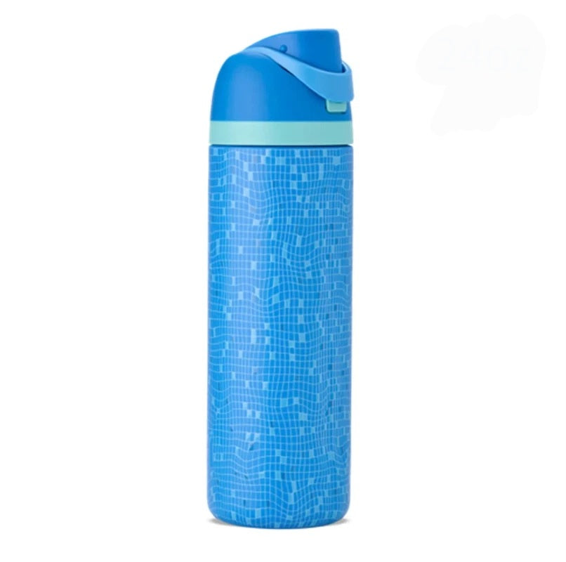 Owala Bottle Stainless Steel Free Sip Leak-proof Blue Squares 950ml