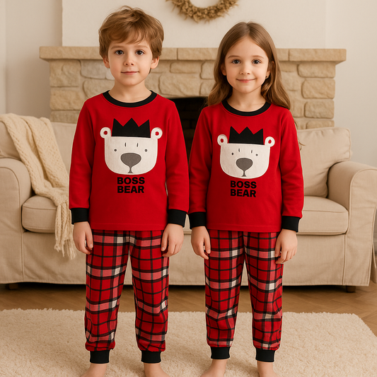 Pijama For Kids Boss Bear Design Size 3-10y