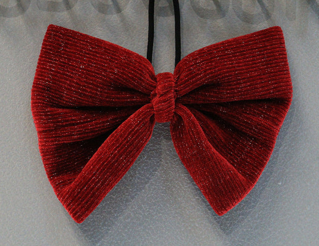 Girls' Burgundy Velvet Dress with Bow | 1–7Y