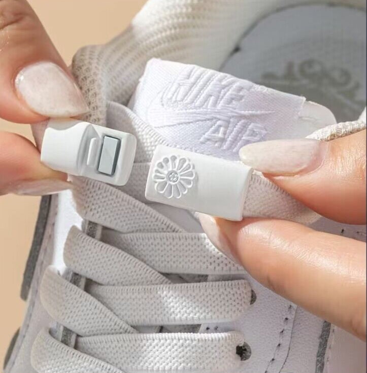 No Tie Elastic Shoelaces 100cm Black Or White