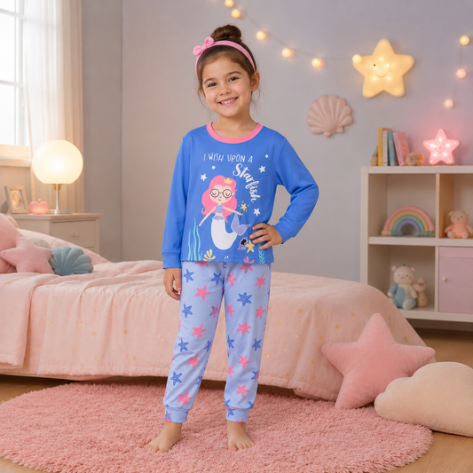 Mermaid Starfish Girls Pajama Set | Size 2-7y