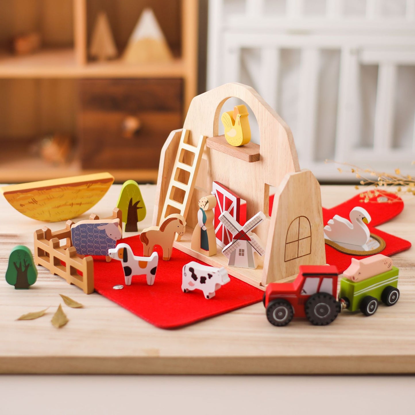 Montessori Educational Learning Toys - Barn Farm | Storable | 18 Pcs | 3+