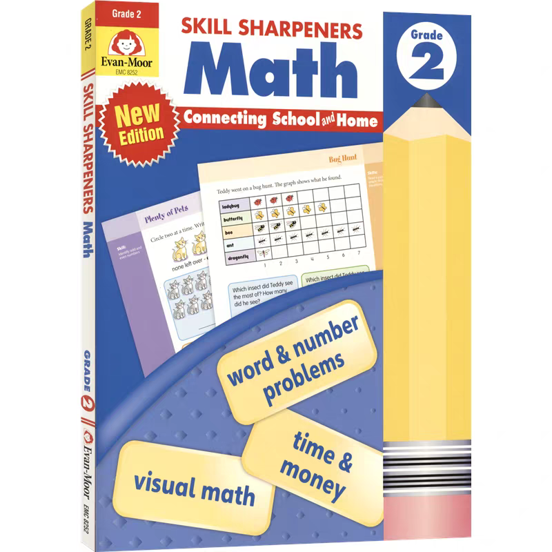 Evan Moor Skill Sharpeners Grade 2 Set 8 Books | Soft Cover | 7-8y