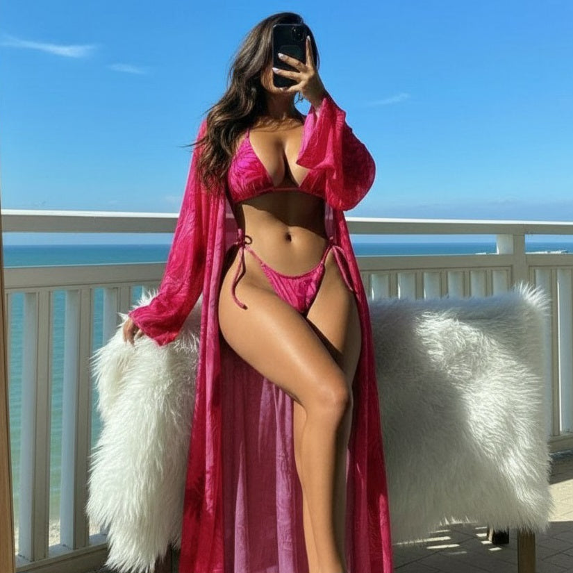 Swimwear For Women 3Pcs Pink&Red Color Size S-XL