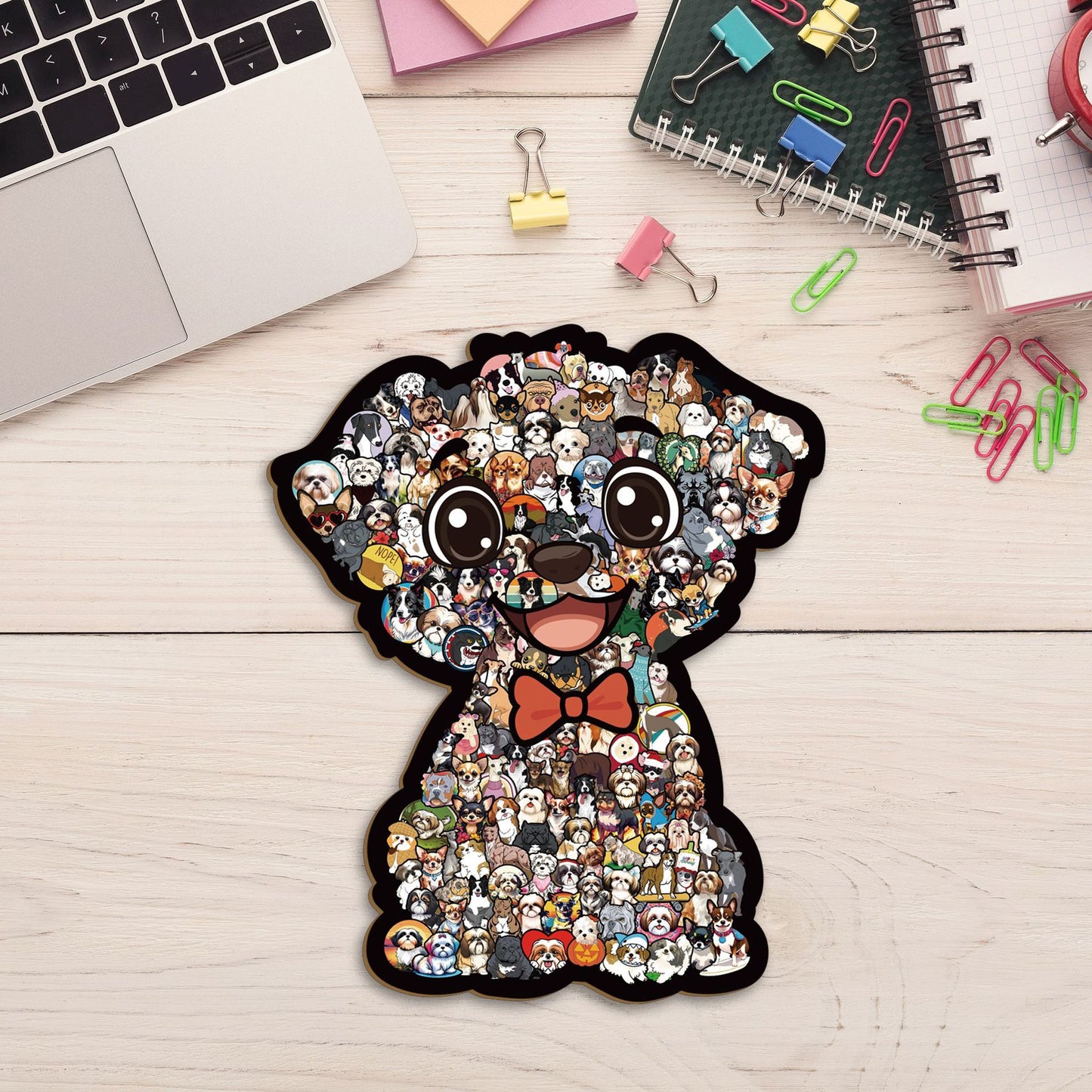 Wooden Dog Jigsaw Puzzle Figurine | 160 Pcs