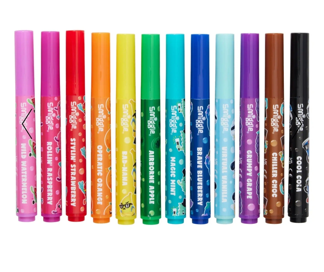 Smiggle Scented Colour Markers Pack Of 12 Fruits Design