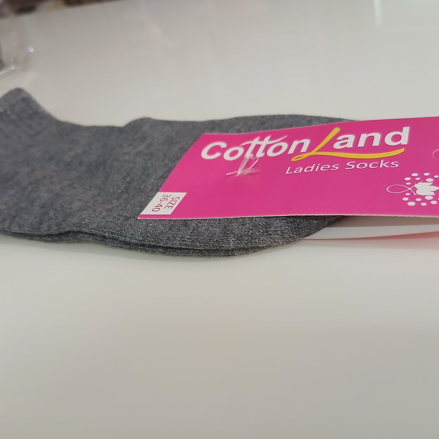 Grey Socks Cotton For Women 1 Pair Size 36-40