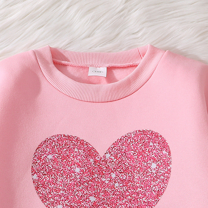 Warm Outfit For Girls Heart Design Size 8-12y