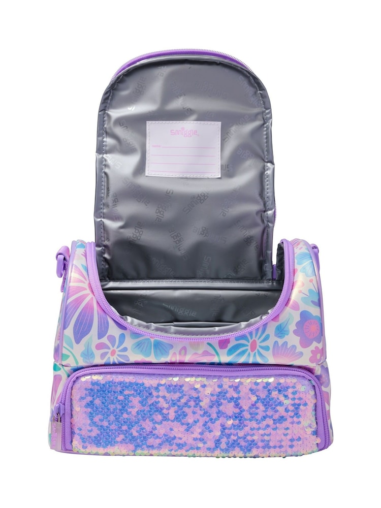 Smiggle Lunch Bag With Shoulder Straps Flowers Design 25×16×15cm