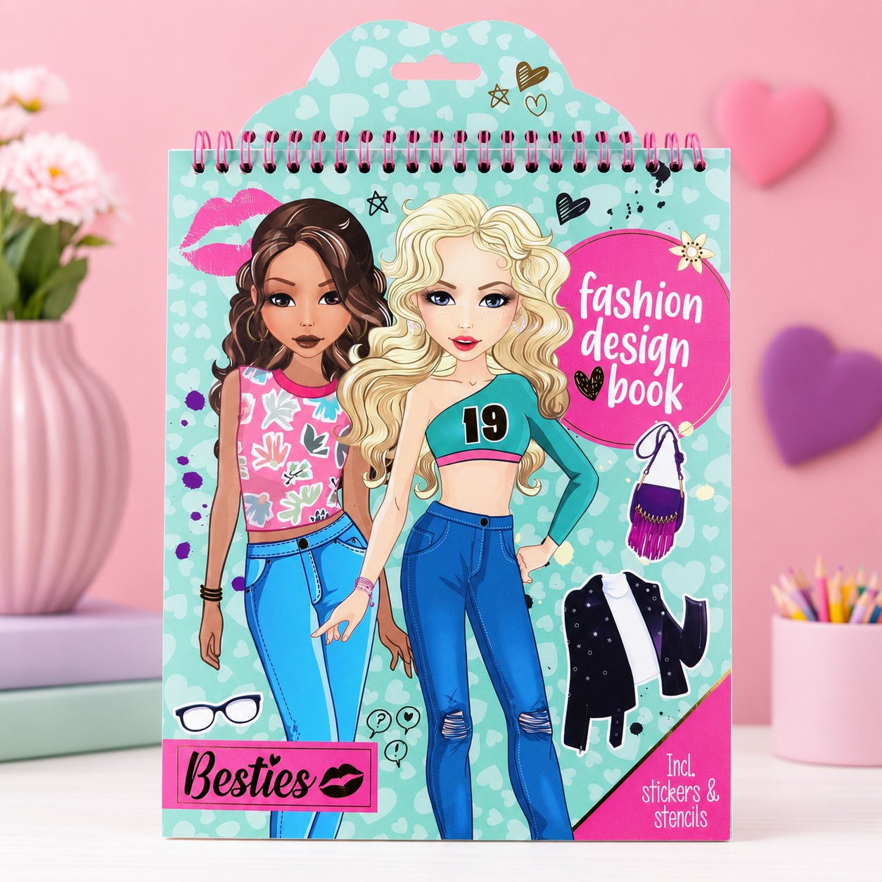 Fashion Design Book " Stickers & Stencils " | Besties | 6+