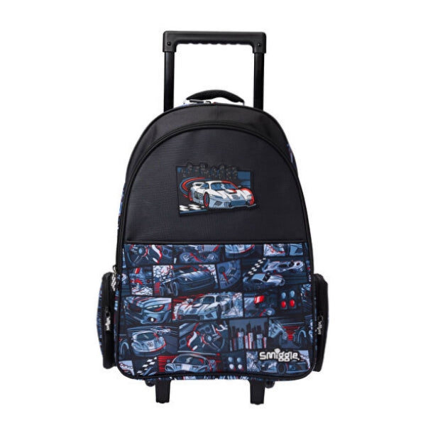 Smiggle Backpack | Light Up Wheels | Car Racing | 52cm