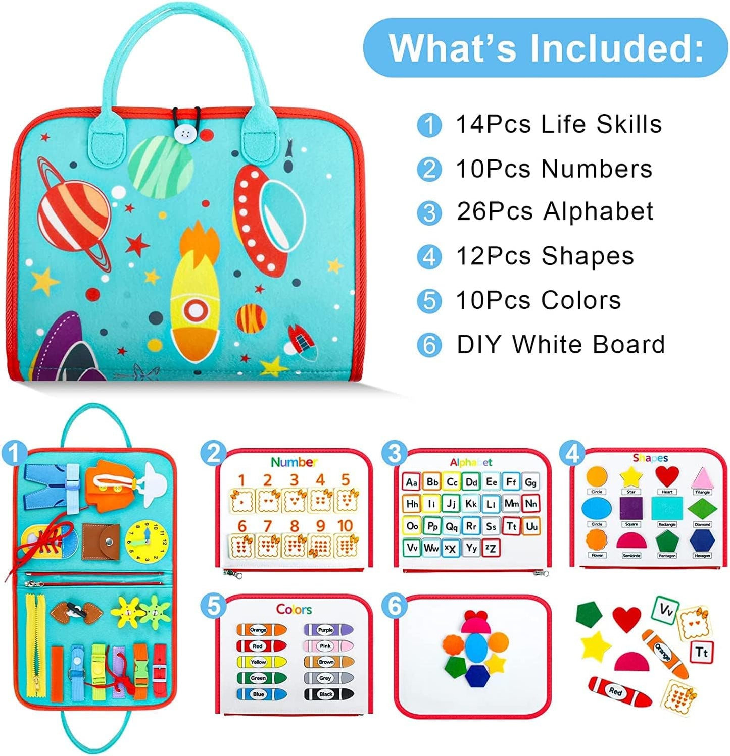 Toddler Busy Board Sensory Preschool Learning Toy Educational