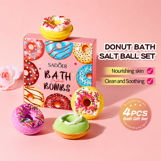 Donut Bath Bombs - Salt Ball Set | 4 Pcs Gift Set
