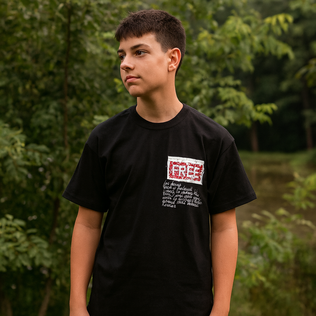 Black t-shirt Free Design Size Medium