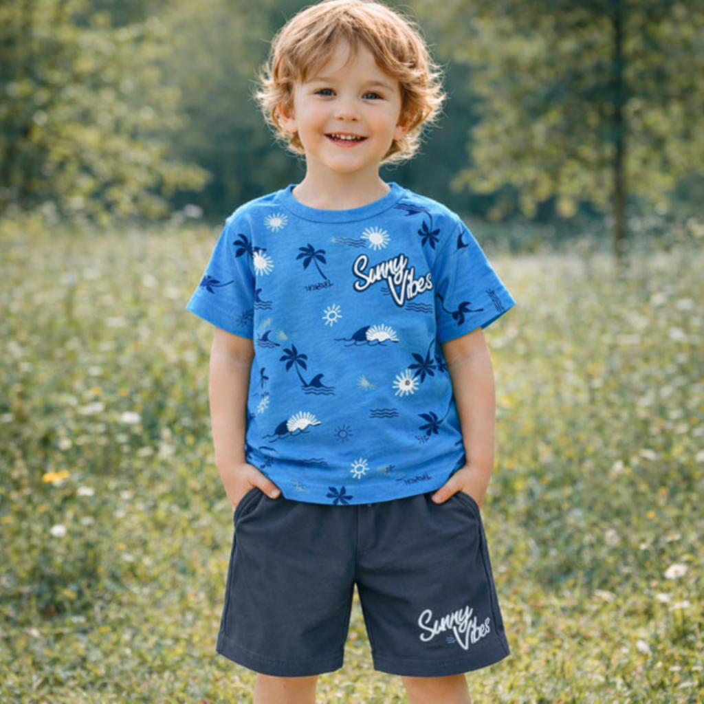Boys Cotton Summer Design – Soft Summer Outfit (3–8Y)
