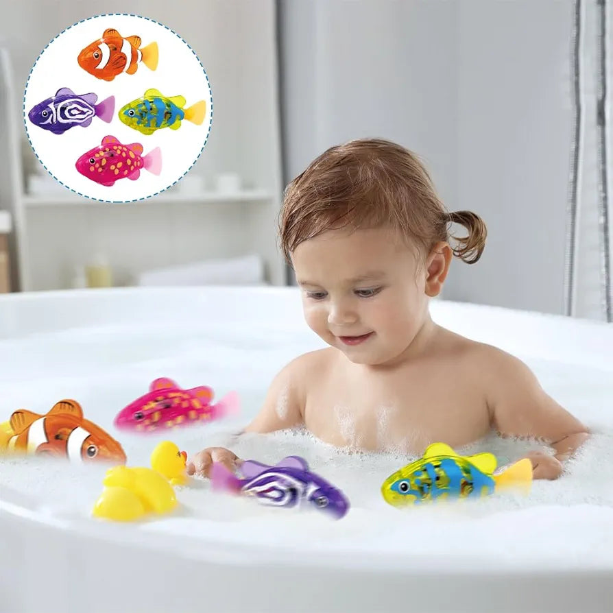Electric Swimming Fish Set – 4 Colorful Water-Activated Fish Toys | 3+