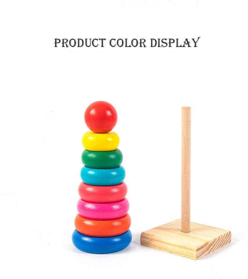 Wooden Rainbow Stacking Tower for Kids | 36 Months+