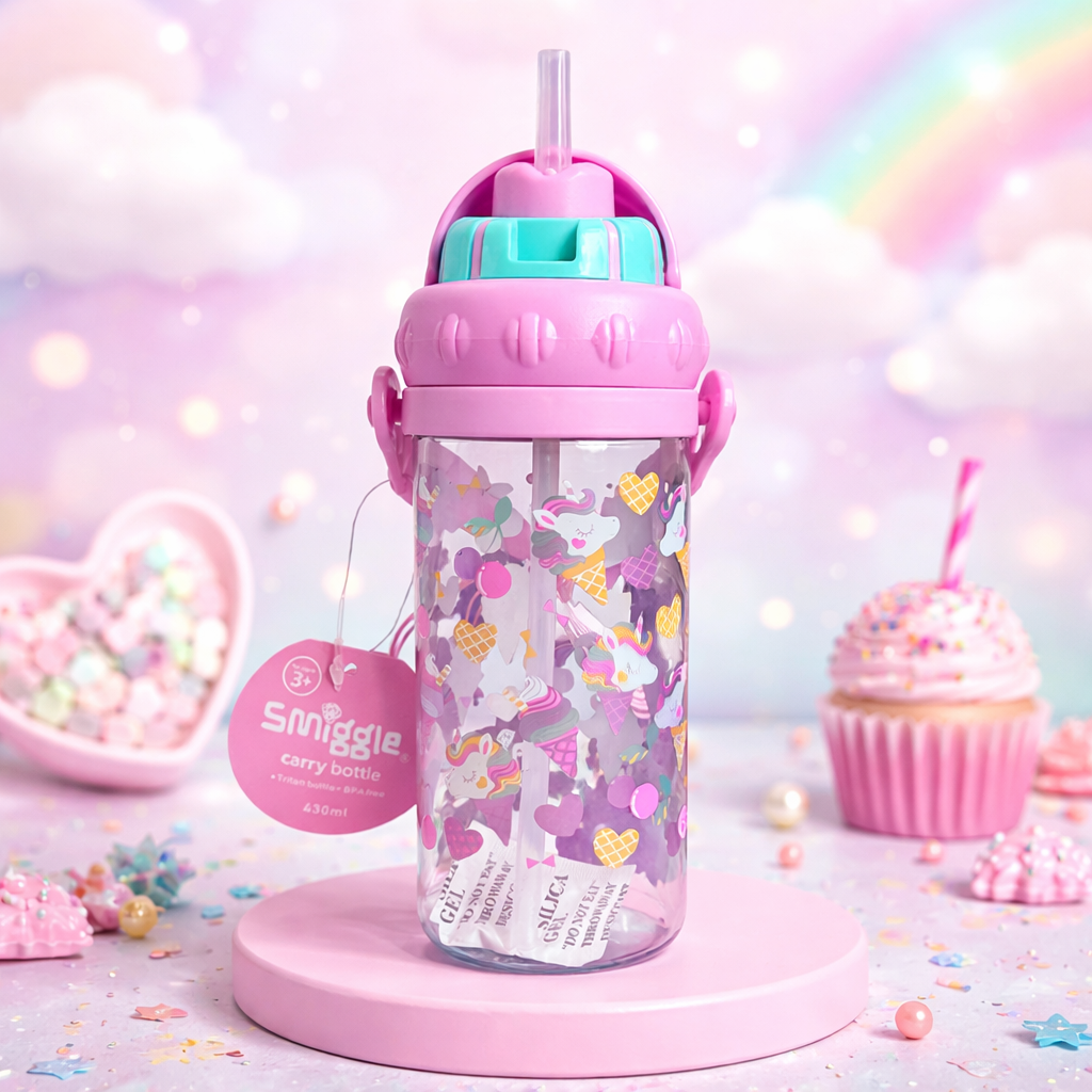 Smiggle Water Bottle – Unicorn Ice Cream | 430ml