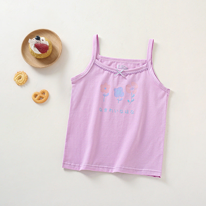 Girls Cotton Tank Tops ( 4 Pcs ) - Purple Tulip | Size 2-12y
