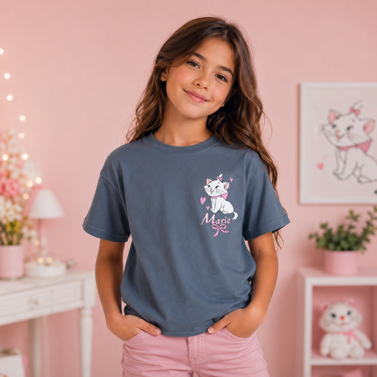 Girls Marie Cat Oversized T-Shirt |Size 5-14y