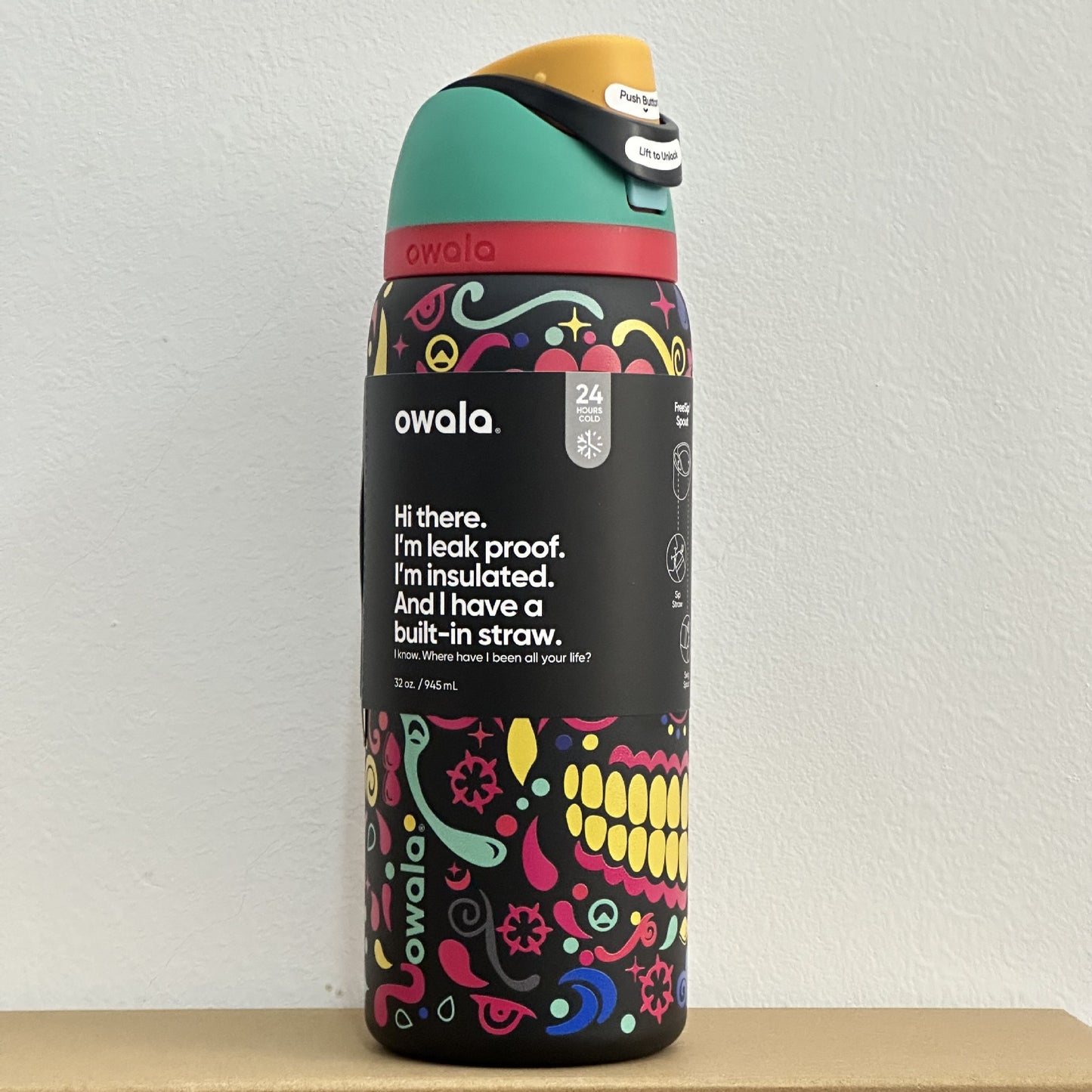 Owala Bottle Stainless Steel Free Sip Leak-proof Sugar Skull 950ml