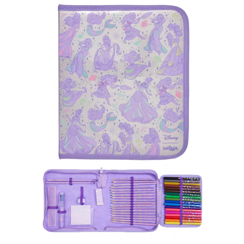 Smiggle Princess Design Set Of 3pcs Bottle Lunch Box Backpack 42cm