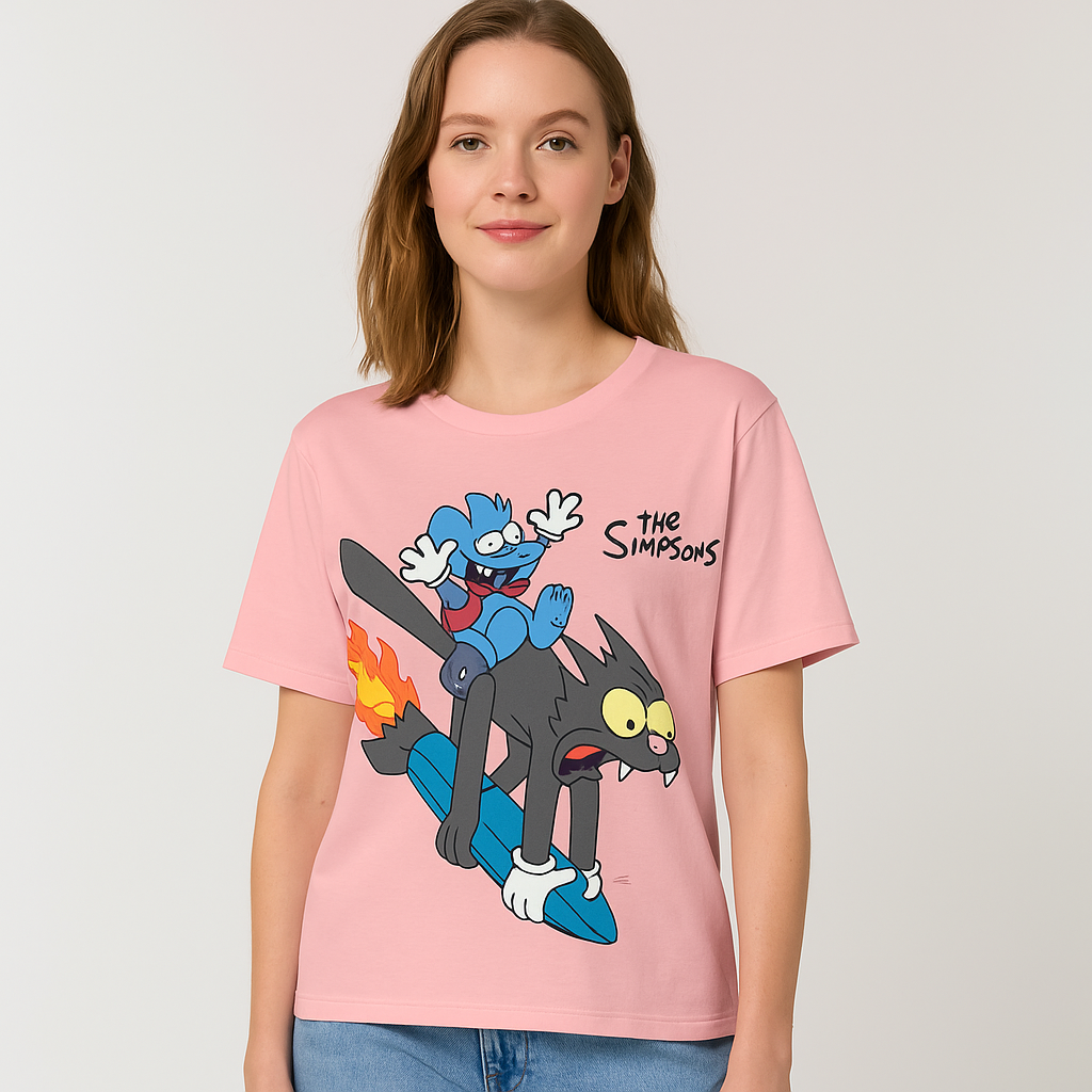 Tshirt Crop For Women The Simpsons Design Oversized Size M