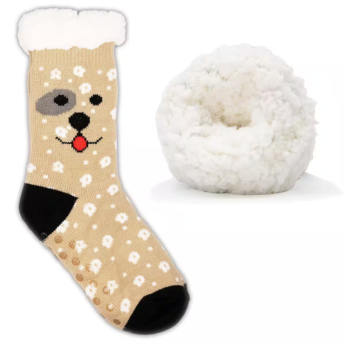 Very Warm Plush Fleece Anti-Slip  Long Socks CUTE Animal Design Size 36-41