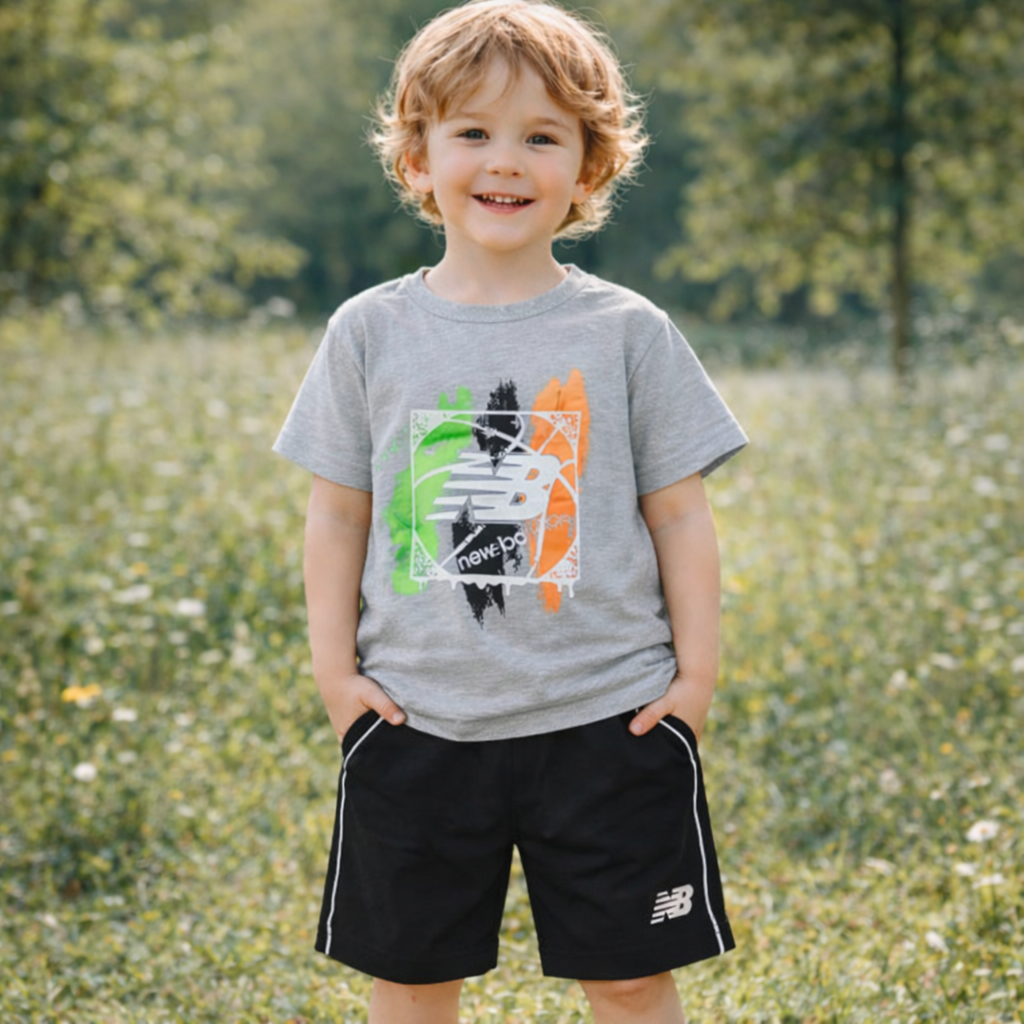 Boys Cotton New Balance – Soft Summer Outfit (5–12Y)