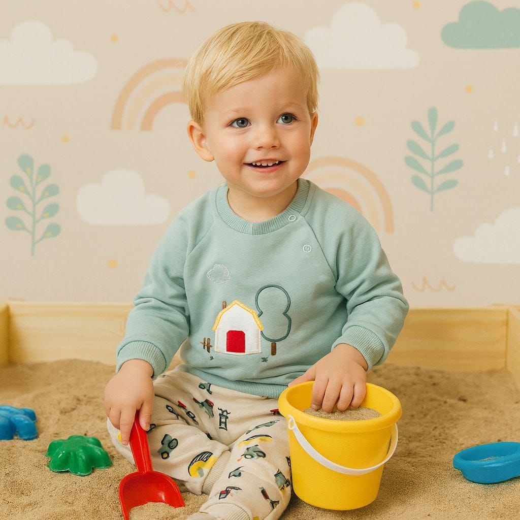 Nice Set For  Baby Boy Farm Design Size 0-9 Months