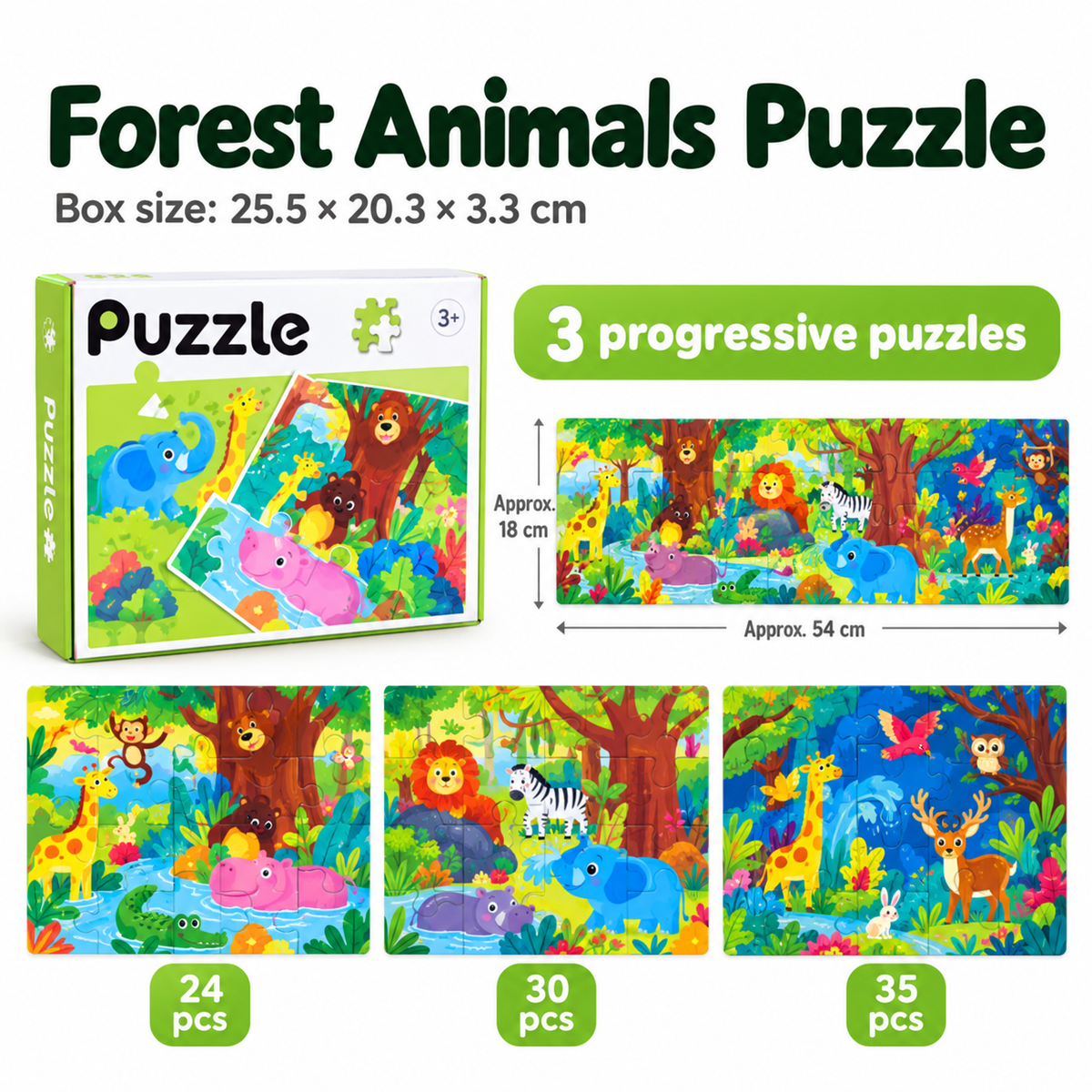 Progressive Educational Puzzle Set for Kids | 3+