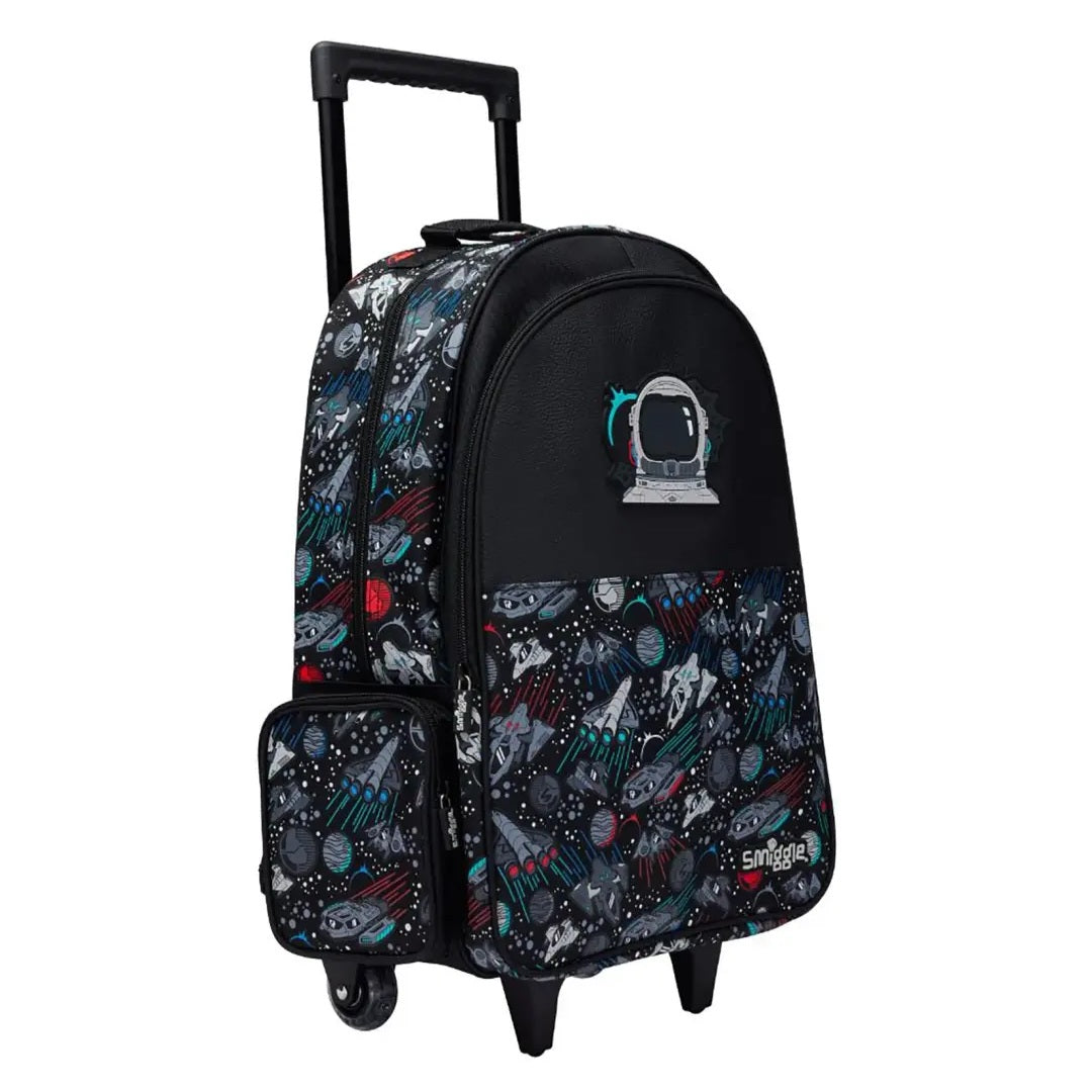 Smiggle Backpack | Light Up Wheels | Black Space | Astronaut