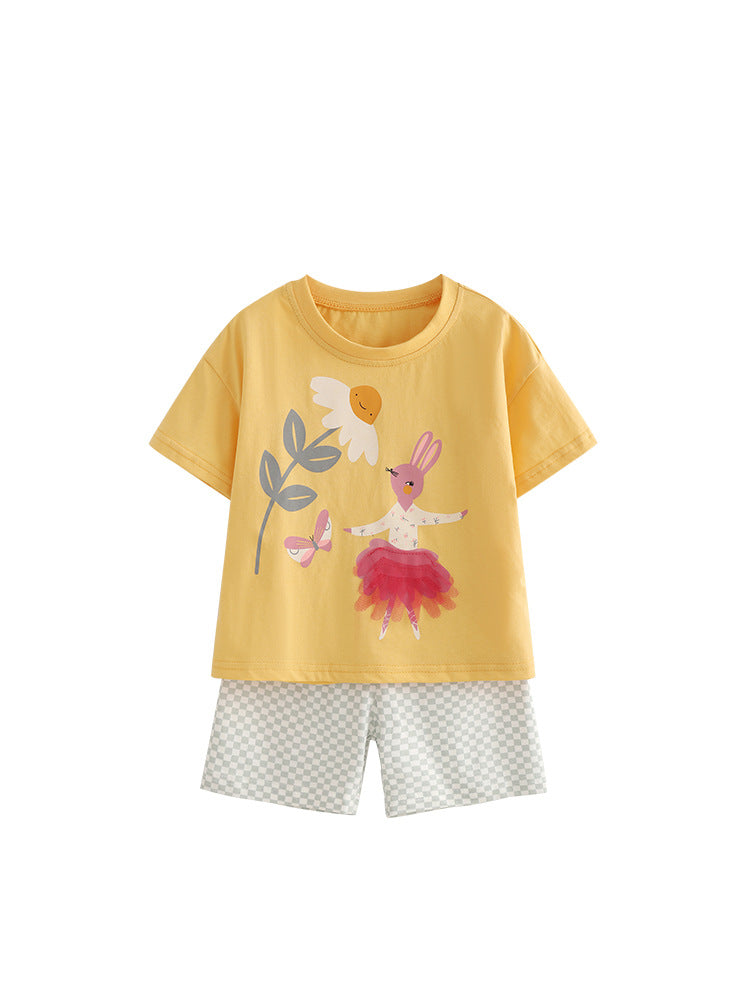 Girls Cotton Bunny Set – Soft Summer Outfit (4–10Y)