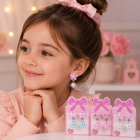 Girl Sparkle Pearl Clip-On Earrings Collection
