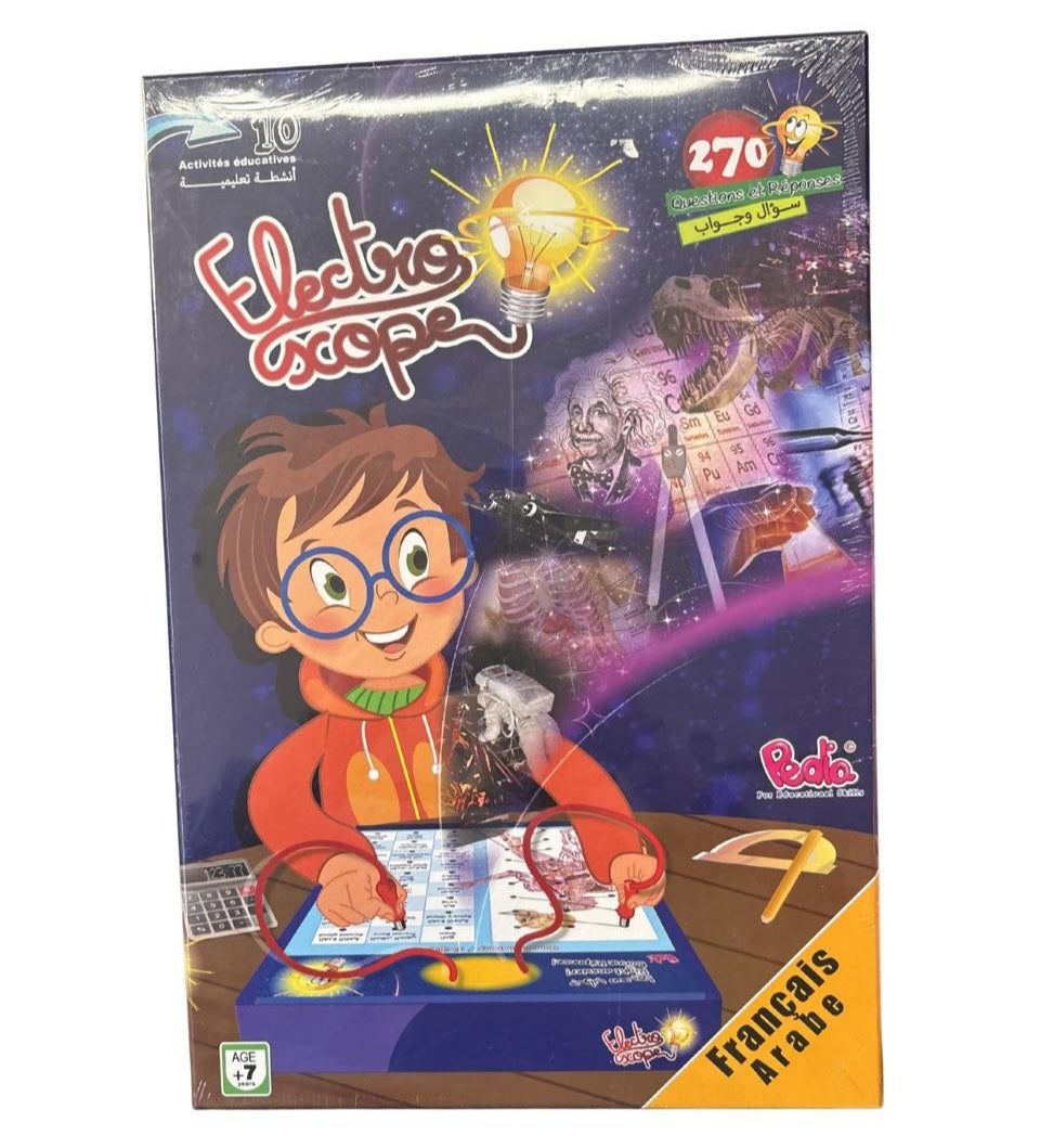 Electroscope Educational Game – Interactive Learning Board | French-English-Arabic | 270 Questions & Answers | Age 7+