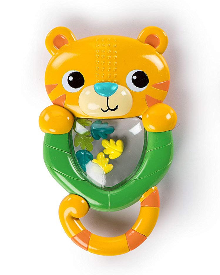 Bright Starts Shakin’ Safari Rattles – Tiger Baby Rattle Toy | 3M+