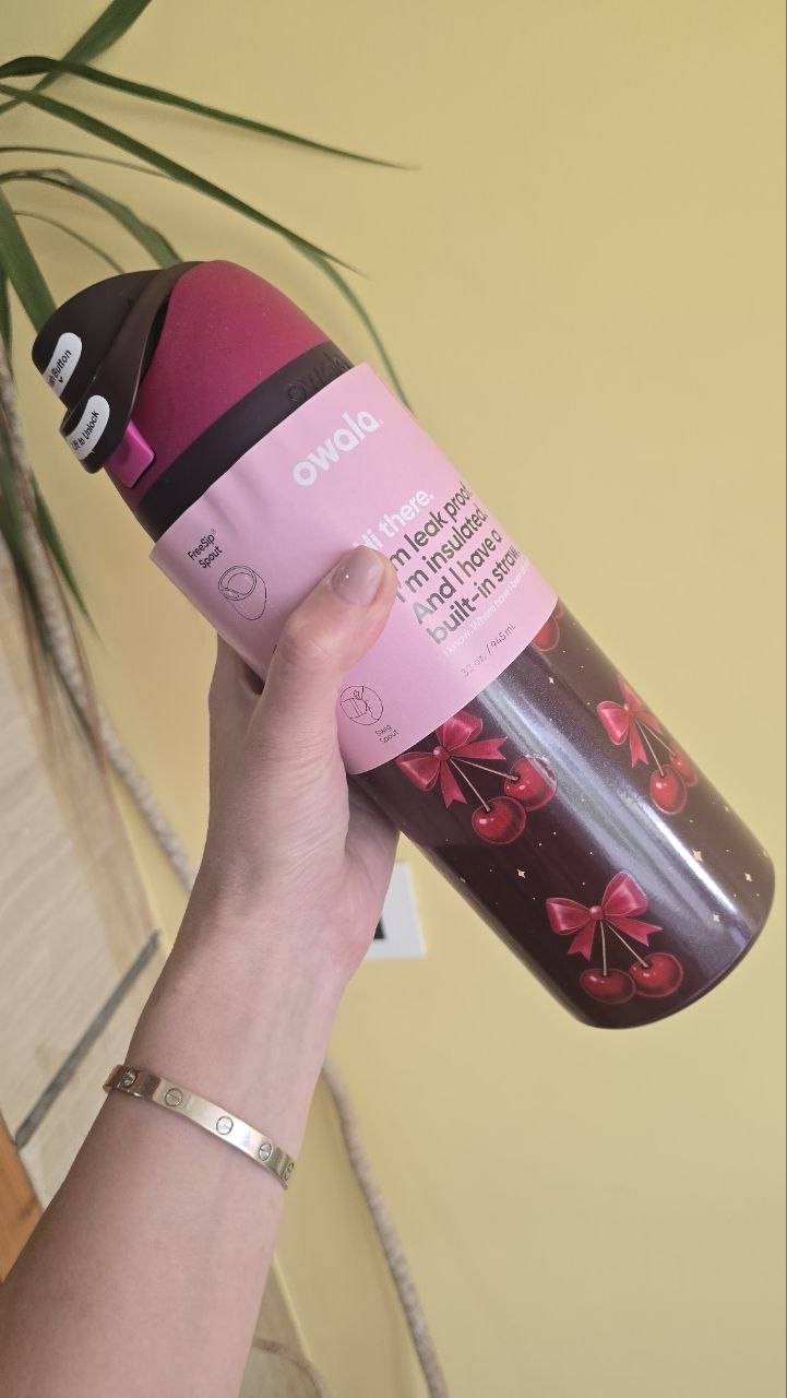 Owala Bottle Stainless Steel FreeSip Leak-proof | Bows Cherry | 32oz | 950ml