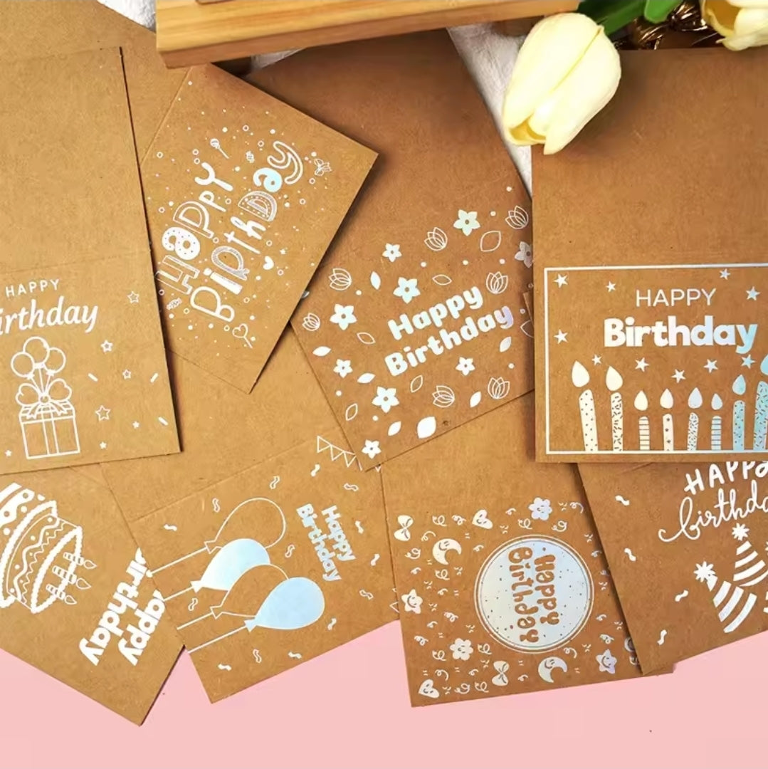 Birthday Card Craft Paper With Enveloppe 8pcs