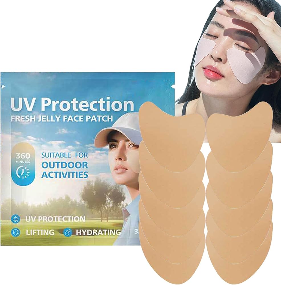 Sun Block Patches for Face, 5pair Facial Sunscreen Patch, Comfortable UV Facial Patches, Portable Clear UV Protection Face Patch for Outdoor 1pcs