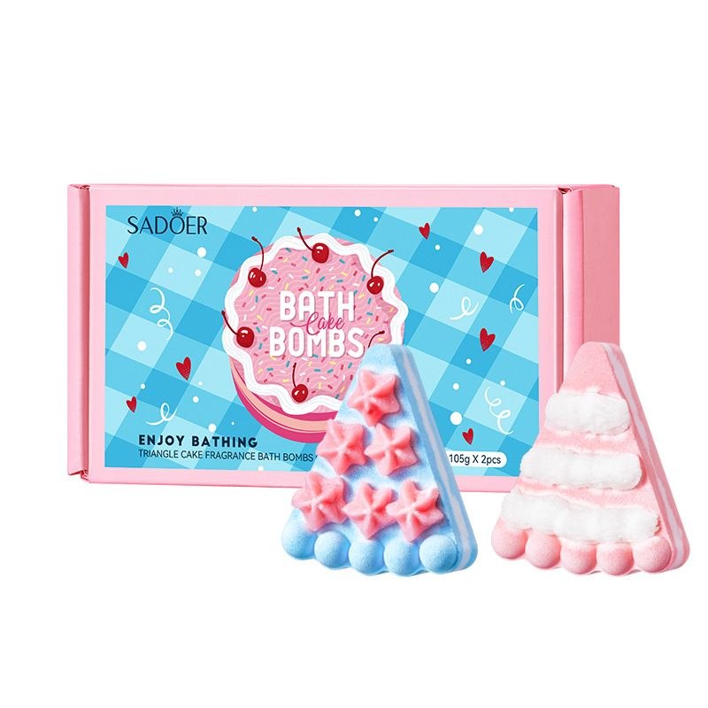 Cake Bath Bombs Gift Set – Sweet Scented Fizzy Bombs | Relaxing Spa Experience (2 Pcs)